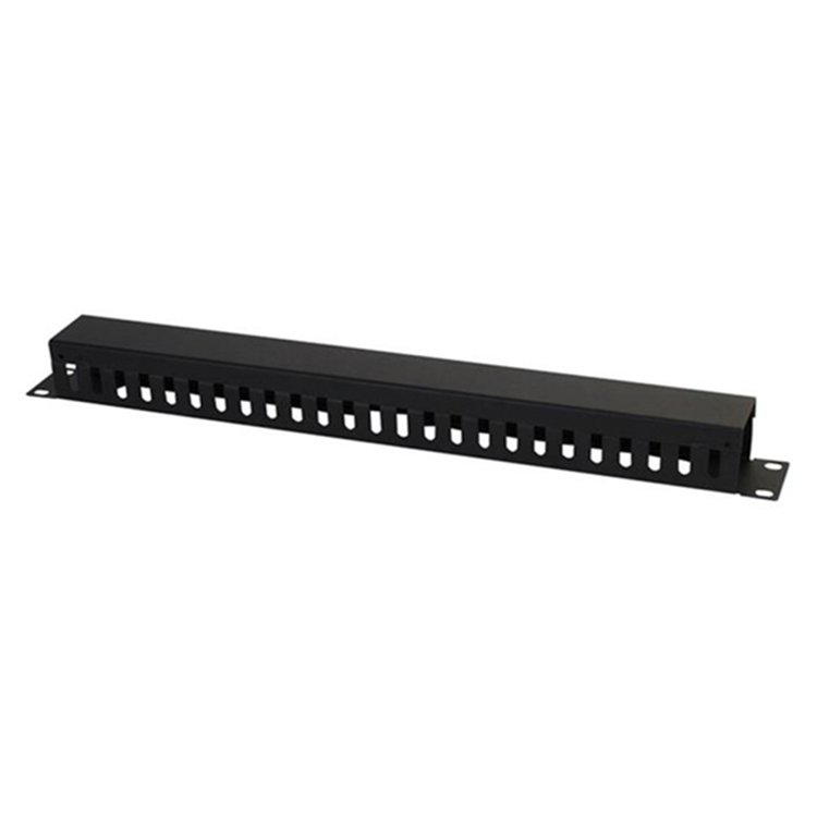 Cable Manager Plastic Bolein 1U 24 Slots Metal Base