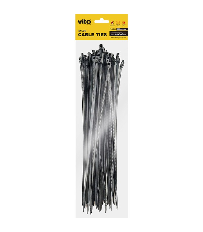 Veto Cabletie 3.6inch 300mm Black VECT36300B